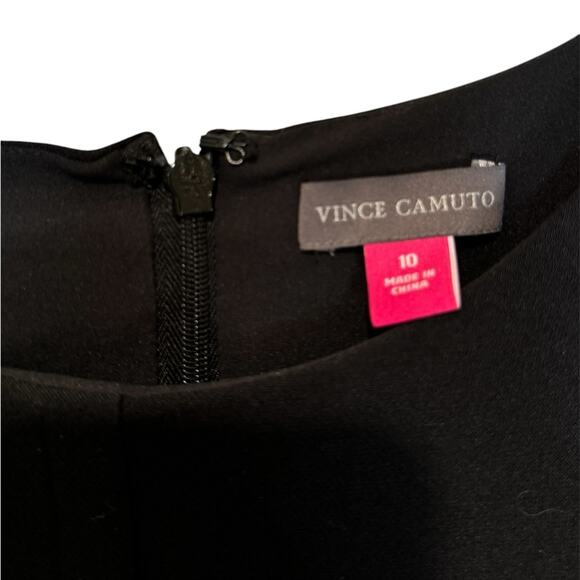 Vince Camuto Black Crepe Fit‎ And Flare Dress Size Ten - Picture 4 of 8